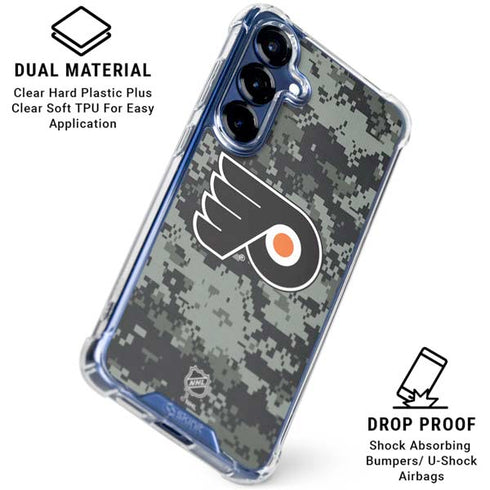 NHL Philadelphia Flyers Camo Galaxy S25 Clear Case
